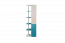 Jeugdkamer / tienerkamer - Kast Aalst 19, kleur: eiken / wit / blauw - Afmetingen: 190 x 60 x 40 cm (H x B x D)