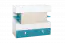 Jeugdkamer / tienerkamer - ladekast / dressoir Aalst 22, kleur: eiken / wit / blauw - afmetingen: 90 x 110 x 40 cm (h x b x d)