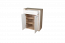 Schoenenkast Sili 02, kleur: eiken bruin / crème hoogglans - Afmetingen: 99 x 80 x 36 cm (h x b x d)