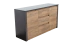 Commode Selun 02, kleur: eiken donkerbruin / grijs - 80 x 140 x 43 cm (h x b x d)