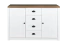 dressoir / commode Segnas 03, kleur: wit grenen / eiken bruin - 88 x 130 x 43 cm (h x b x d)