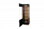 Vitrinekast "Tinlot" 02, deurscharnier links, zwart / kleur walnoot - afmetingen: 193 x 55 x 40 cm (H x B x D)