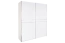 Schuifdeurkast / kledingkast Siumu 05, kleur: wit / wit hoogglans - 224 x 182 x 61 cm (H x B x D)