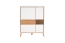 Vitrine Tuanai 03, Farbe: Eiche / Weiß Hochglanz - 121 x 95 x 40 cm (H x B x T)