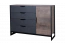 Dressoir / sitebord kast Bassatine 07, kleur: rustiek eiken / grijs / zwart - Afmetingen: 99 x 138 x 40 cm (H x B x D)