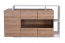 Siteboard kast / dressoir Gafsa 02, kleur: wit / eik - 94 x 155 x 30/44 (H x B x D)