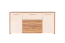 sideboard kast / ladekast Gataivai 09, kleur: hoogglans beige / walnoten - 83 x 170 x 46 cm (H x B x D)