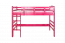 Hoogslaper 90 x 190 cm voor kinderen, "Easy Premium Line" K22/n, massief beukenhout roze gelakt, deelbaar