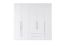 draaideurkast / kledingkast Siumu 31 , kleur: Wit / Wit hoogglans - 224 x 227 x 56 cm (H x B x D)