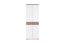 Kast Sagone 01, kleur: eiken donkerbruin / wit - Afmetingen: 189 x 68 x 35 cm (H x B x D)