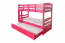 Stapelbed 90 x 200 cm "Easy Premium Line" K17/n incl. onderschuifbed /extra ligplaats en 2 afdekplaten, massief beuken roze gelakt, deelbaar