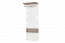 kapstok Sagone 03, kleur: eiken donkerbruin / wit - Afmetingen: 142 x 50 x 27 cm (h x b x d)