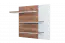 wandrek / hangplank Manase 08, kleur: eiken bruin / wit hoogglans - 82 x 108 x 20 cm (h x b x d)