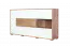 Ladenkast Manase 07, kleur: eiken bruin / hoogglans wit - 97 x 180 x 41 cm (h x b x d)