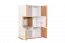 Ladekast /dressoir Lefua 05, kleur: wit / walnoten - afmetingen: 123 x 80 x 39 cm (h x b x d)