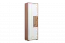 Kast Manase 10, kleur: eiken bruin / wit hoogglans - 197 x 63 x 36 cm (h x b x d)