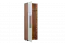 Kast Manase 10, kleur: eiken bruin / wit hoogglans - 197 x 63 x 36 cm (h x b x d)