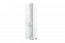 Schrank Sabadell 01, Farbe: Weiß / Weiß Hochglanz - 209 x 30 x 38 cm (H x B x T)
