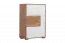 Schoenenkast Manase 11, kleur: eiken bruin / wit hoogglans - 94 x 63 x 36 cm (h x b x d)