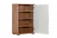 Schoenenkast Manase 11, kleur: eiken bruin / wit hoogglans - 94 x 63 x 36 cm (h x b x d)