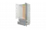 Kast Hohgant 07, kleur: wit / grijs hoogglans - 209 x 90 x 56 cm (H x B x D)