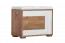 Bank met opbergruimte Manase 13, kleur: eiken bruin / hoogglans wit - 48 x 63 x 36 cm (h x b x d)