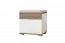 Sitzbank mit Stauraum Sagone 04, Farbe: Eiche Dunkelbraun / Weiß - Abmessungen: 47 x 50 x 35 cm (H x B x T)
