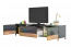 TV-onderkast Vaitele 21, kleur: antraciet hoogglans / walnoten kleur - 46 x 188 x 45 cm (H x B x D)