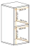 Eenvoudig wandmeubel Möllen 01, kleur: wit - Afmetingen: 60 x 30 x 25 cm (H x B x D), met twee vakken
