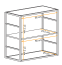 Vierkante boekenkast met twee vakken Nodeland 03, kleur: zwart - Afmetingen: 60 x 60 x 25 cm (H x B x D)