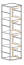 Metalen boekenkast Nodeland 02, kleur: zwart - Afmetingen: 118 x 30 x 25 cm (H x B x D), met vier legplanken