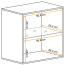 Wandkast met twee vakken Fardalen 21, kleur: wit - Afmetingen: 60 x 60 x 30 cm (H x B x D), met push-to-open functie