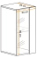 Moderne wandkast met twee vakken Möllen 12, kleur: Wotan eik - Afmetingen: 60 x 30 x 25 cm (H x B x D), met LED-verlichting