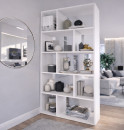 Open kast / Ruimteverdeler Asymetha / 10 vakken / Kleur: Nimfea alba / 80,2 x 30 x 177,6 cm / Woonkamer / hal