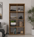 Open kast / boekenkast Vinklo 2 / Kleur: Appalachian eiken / open kast / 72 x 30 x 142,4 cm / 6 grote vierkante vakken / woonkamer / kapstok / garderobe