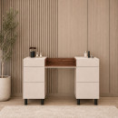 Kaptafel Claritha / Kleur: kasjmier / Livorno-eiken look / 6 lades / incl. spiegel / make-up tafel / Slaapkamer / Elegant & modern