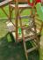 Spielturm inkl. Wellenrutsche aus Holz Natur Detailansicht Leiter 